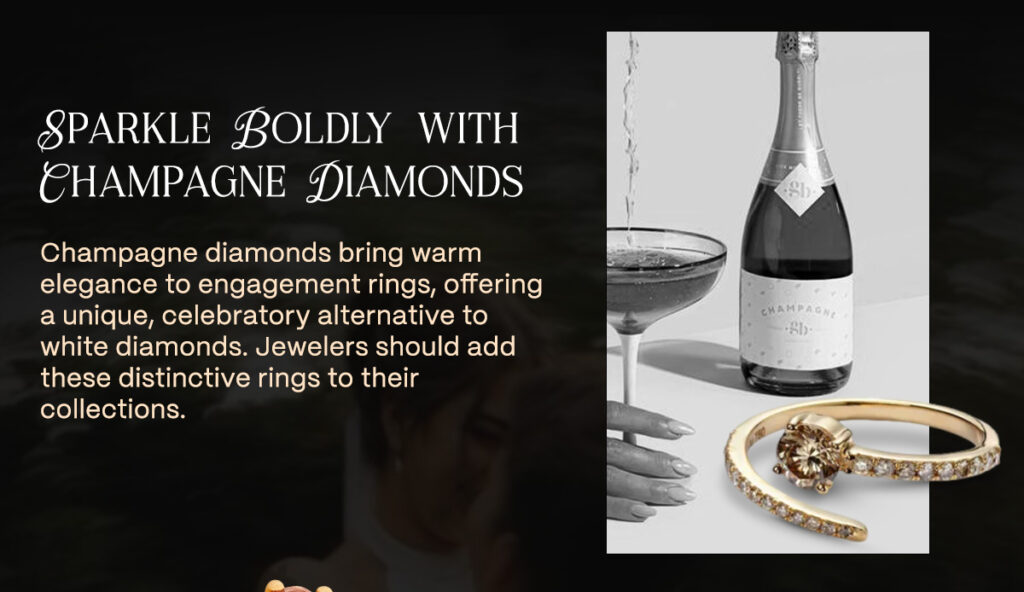 Champagne diamonds engagement rings